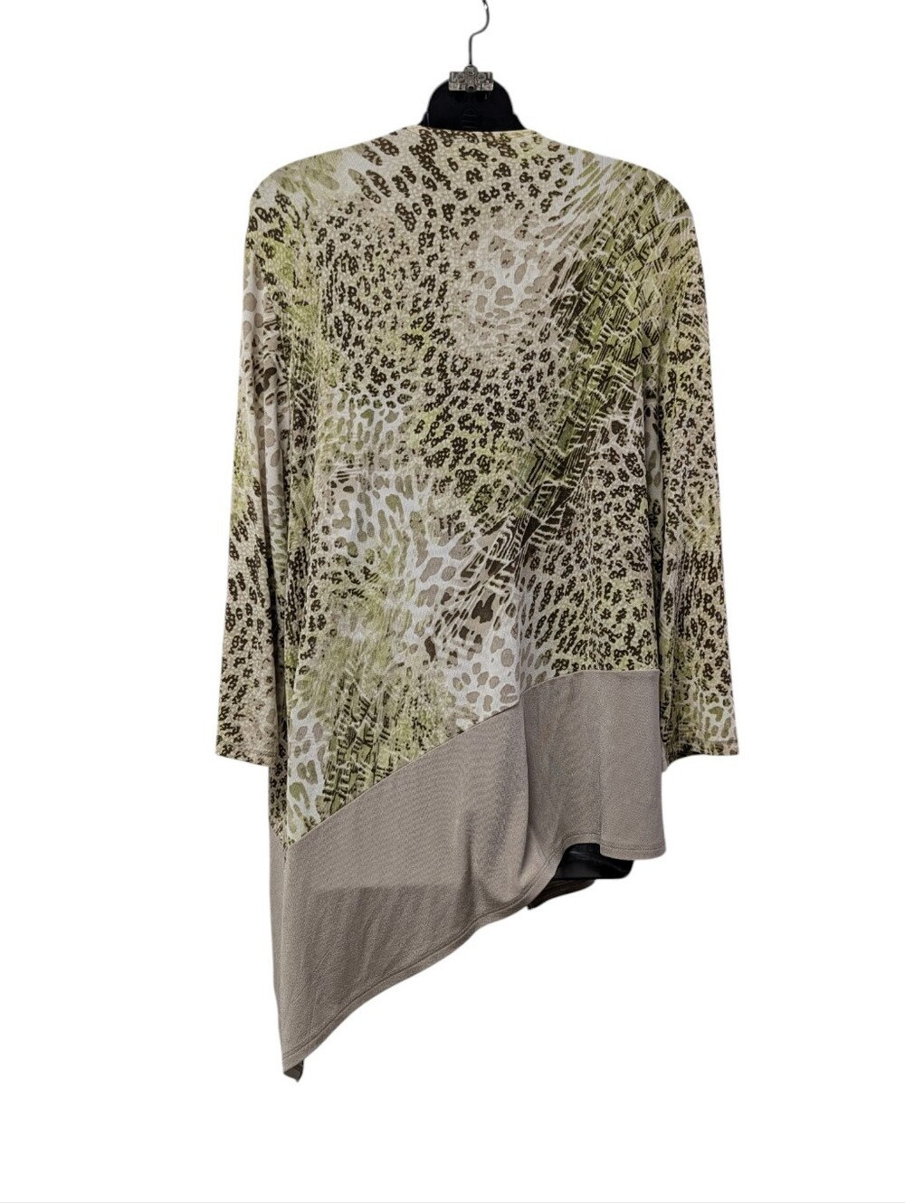 Travelers by Chico's Animal Print Open Front Cardigan Size 3 XL High-low Hem - Picture 2 of 6